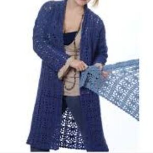 Vintage Crochet Cardigan Sweater Size Large